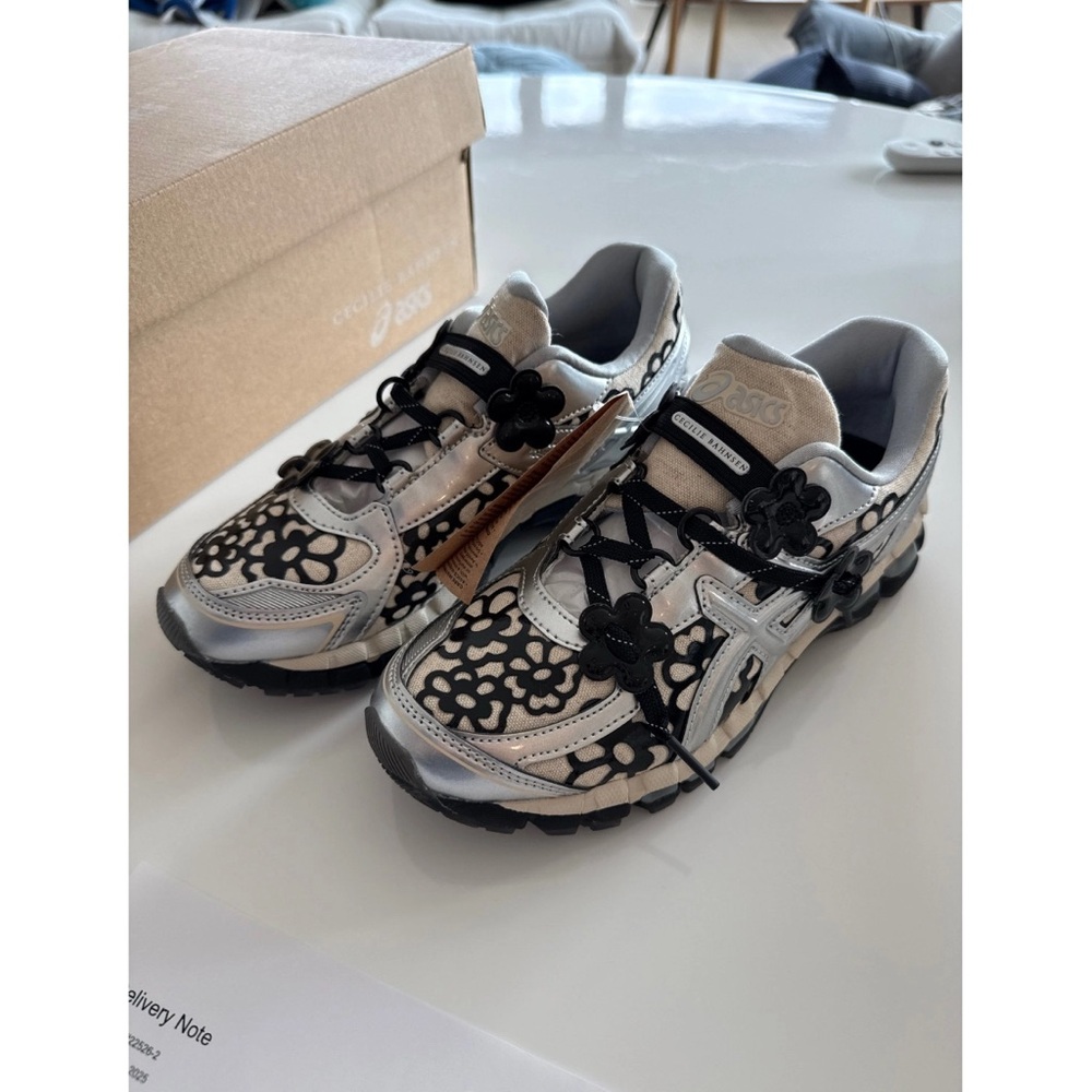 Cecilie Bahnsen Black and Silver Artistic Sneakers